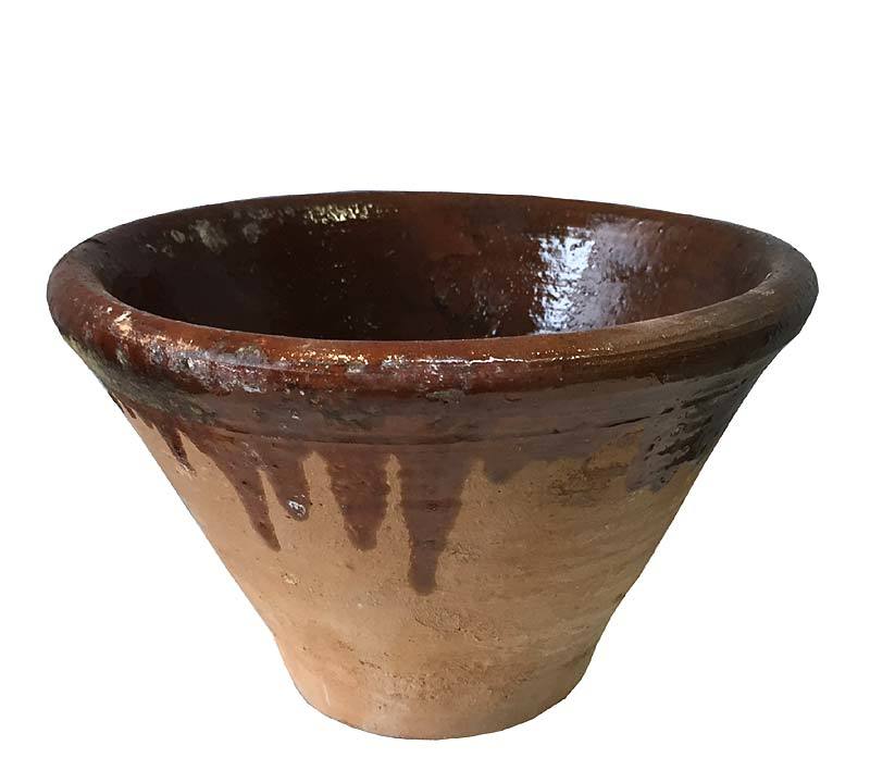 Rustikaler Harztopf Keramik zum Bepflanzen, als Kerzenschale etc