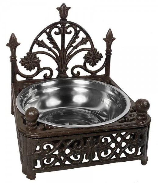 Futternapf Gusseisen Braun Nostalgie Fressnapf Hund Katze Antik-Stil Vintage