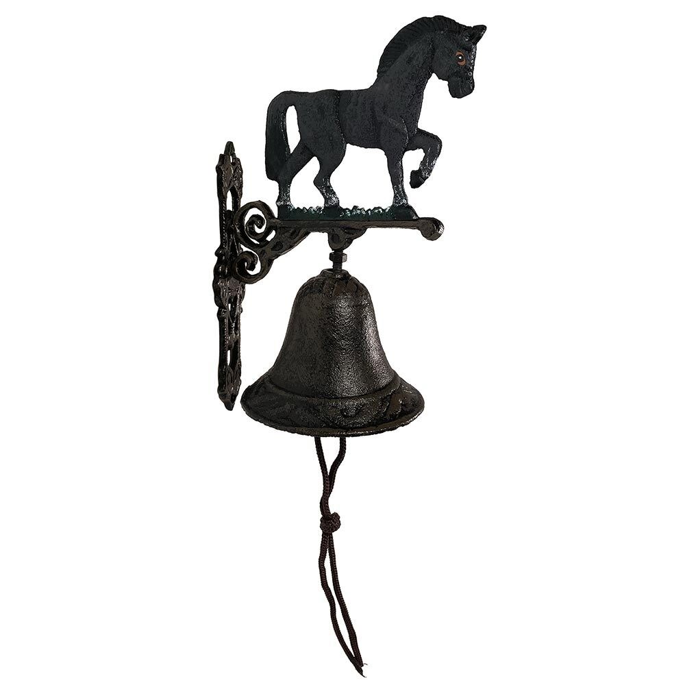 Türglocke Pferd Schwarz Glocke Landhausstil Gusseisen Rustikal Antik-Stil