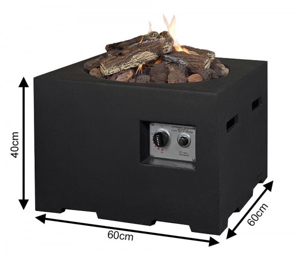 Happy Cocooning Feuertisch quadratisch schwarz 600 x 600 mm