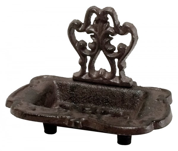 Seifenschale Nostalgie Seifenhalter Gusseisen Antik-Braun