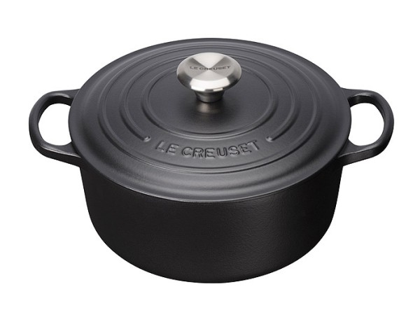 Le Creuset Bräter Signature Rund Gusseisen Schwarz 22cm