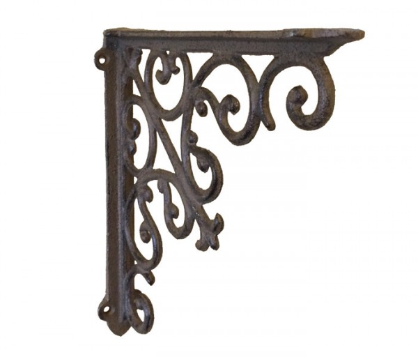 Rustikaler Regalträger Regalhalter Regalwinkel Gusseisen Braun 18x18cm