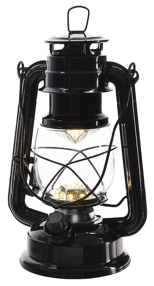LED Sturmlaterne Schwarz Sturmlampe Dimmbar Öllampe Vintage Campinglampe