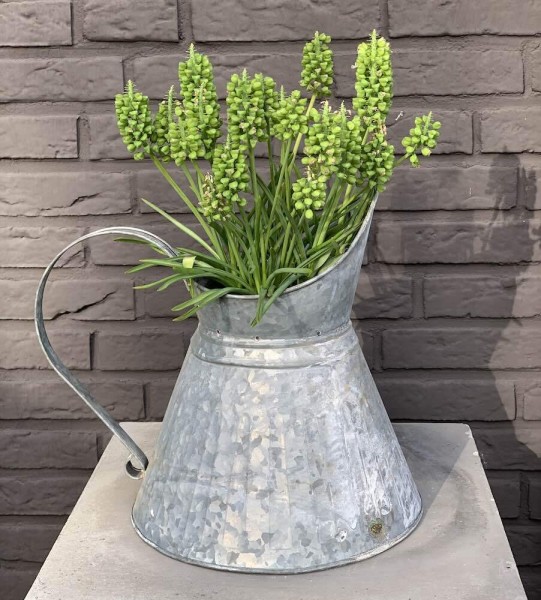 Großer Deko Krug Zink Zinkkrug zum Bepflanzen Zinkkanne Landhaus Vintage-Stil