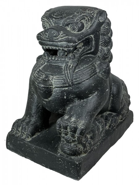 Chinesische Tempellöwen 2 Stück Wächterlöwen Statue Fu Hunde Steinlöwe Steinguss 40cm