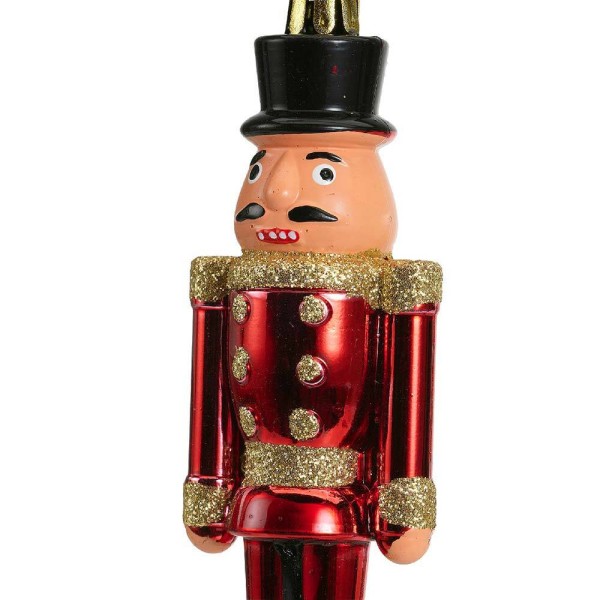 Christbaumschmuck Nußknacker 2 Stück Nussknacker Husar Rot Gold Weihnachten