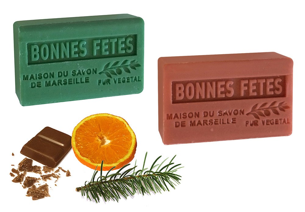 Provence Seife Set Weihnachten Bonnes Fetes - Tanne & Orange-Schokolade 2 x 60g