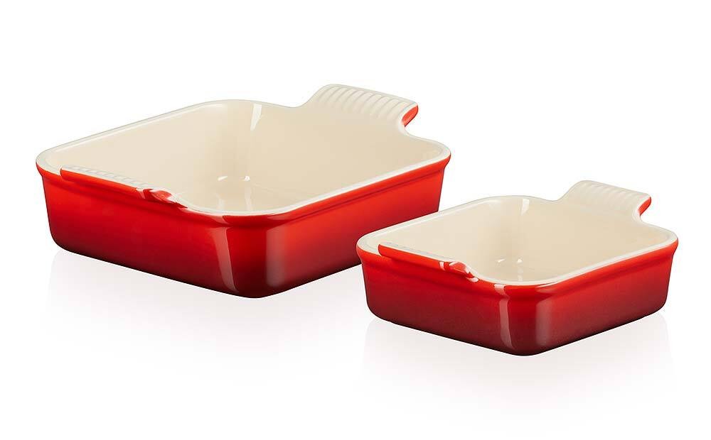 Le Creuset Auflaufformen 2er-Set Tradition Steinzeug Kirschrot 13 + 20cm