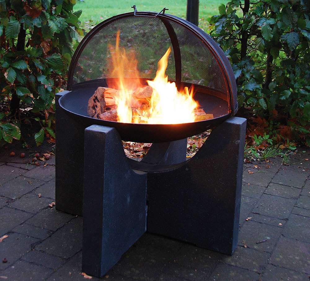Funkenschutz für Feuerschale Lagerfeuer Feuerkorb Funkenhaube Klappbar