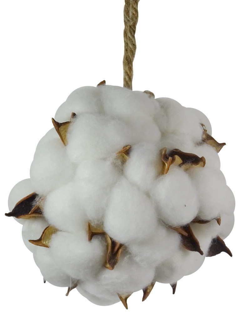 Baumwollkugel Weiß Christbaumschmuck aus Baumwolle Baumwollball 12cm