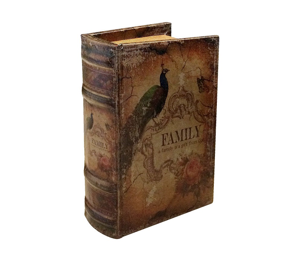 Hohles Buch mit Geheimfach FAMILY Buchversteck Antik-Stil 20x14cm