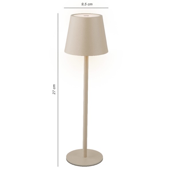 LED Tischlampe Kabellos Dimmbar Touch Tischleuchte Beige USB Warmweiß Kaltweiß