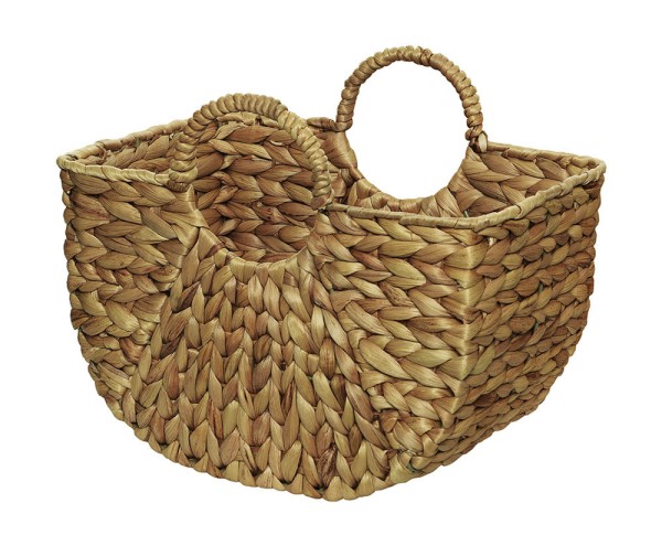 Geflochtener Korb Aufbewahrungskorb mit Henkeln Wasserhyazinthe Boho-Style