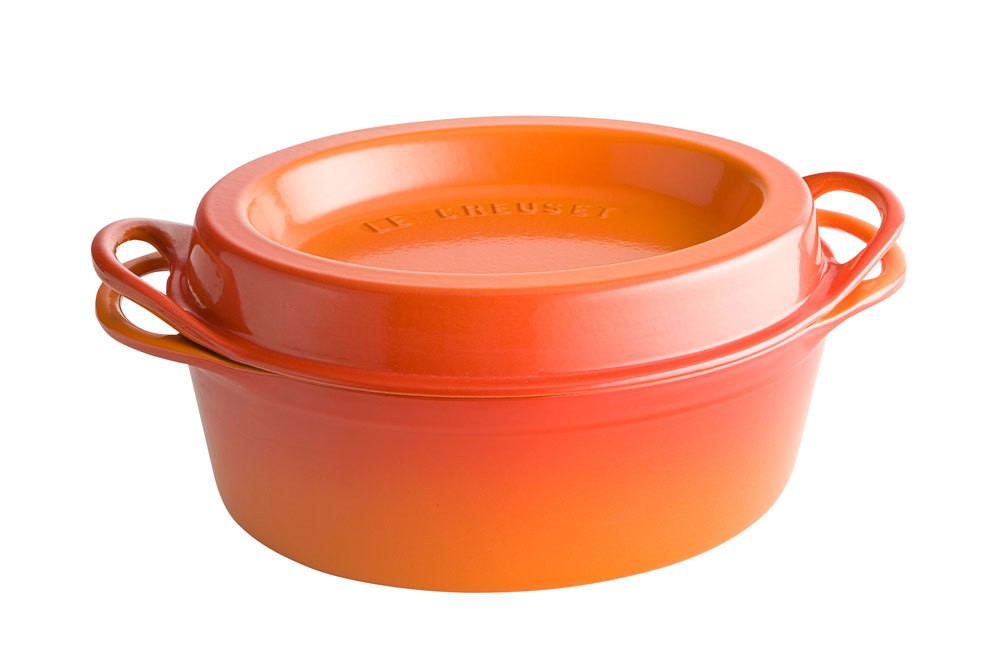 Le Creuset Saftbräter Doufeu Oval Gusseisen Ofenrot 30cm