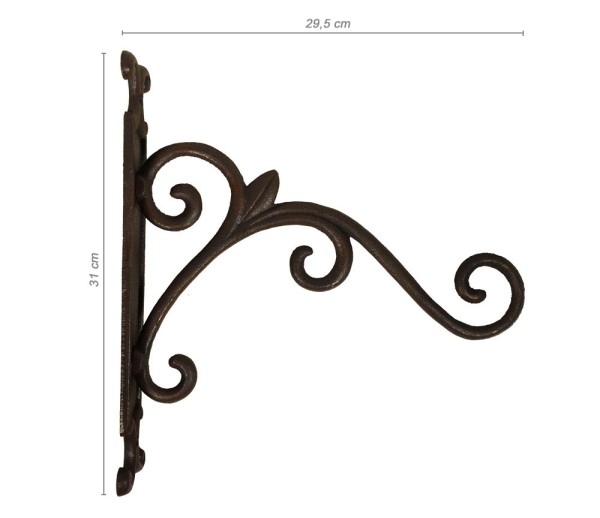 Wandhaken für Blumenampel Wandhalter Blumentopf Hängekorb Gusseisen Vintage 31cm