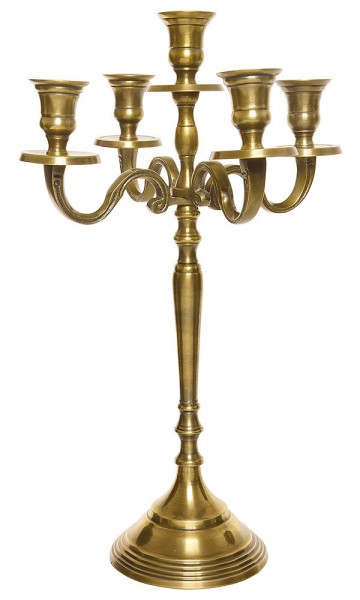 Kerzenständer Kerzenhalter Kerzenleuchter gold matt 5-flammig Antik-Stil 41cm