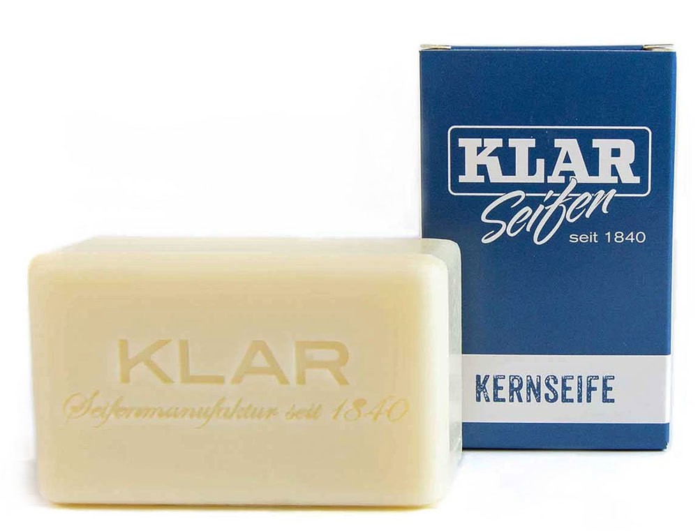KLAR Kernseife für Hände Körper Gesicht Wäsche und Geschirr (palmölfrei) 100g