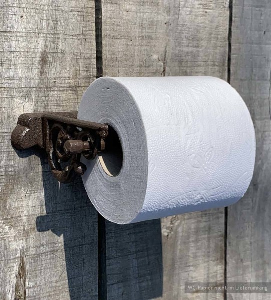 Toilettenpapierhalter WC-Rollenhalter Jugendstil Gusseisen Antik-Stil Braun