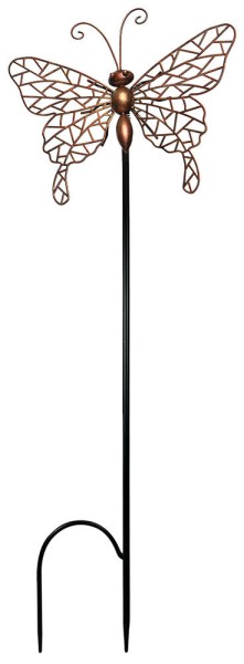 Gartenstecker Schmetterling Metall Farbe Kupfer Gartenstab Landhausstil 100cm
