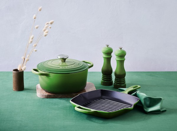 Le Creuset Grillpfanne Quadrat Signature Gusseisen Bamboo Green 26cm