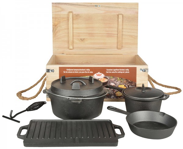 Outdoor Lagerfeuer Koch-Set Gusseisen Dutch Oven