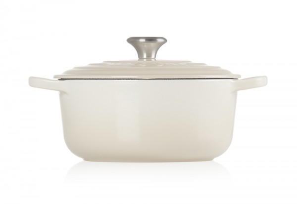 Le Creuset Bräter Signature Rund Gusseisen Meringue 22cm