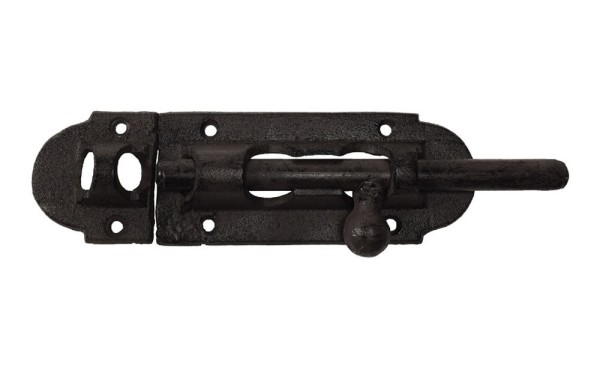 Rustikaler Türriegel Schlossriegel Schieberiegel Gusseisen Schwarz Antik-Stil 19,5cm