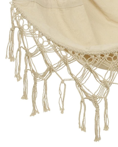Hängesessel Ibiza Fransen Hängestuhl Beige Natur Boho Style Hippie Outdoor Camping