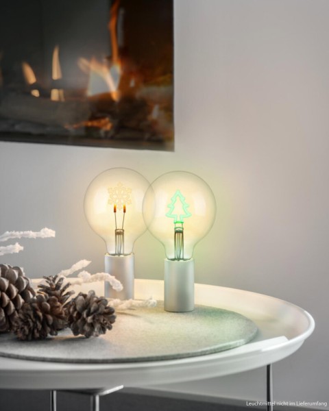 Sompex TOBI Tischleuchte Silber Aluminium Zylinder 7 cm E27