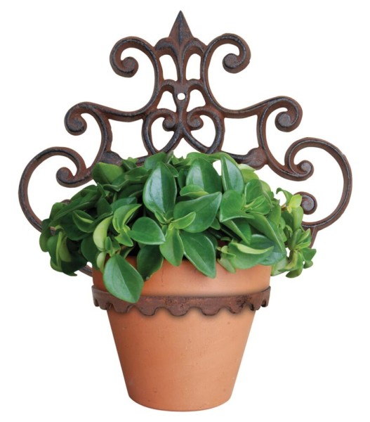 Blumentopfhalter Gusseisen Antik-Braun Pflanzenhalter Wandtopfhalter