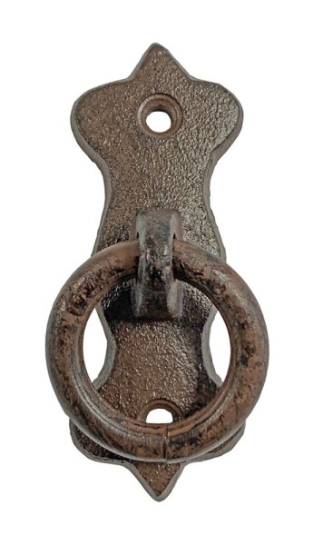 Anbindering Mauerring Befestigungsring Gusseisen Braun Wandring Antik-Stil