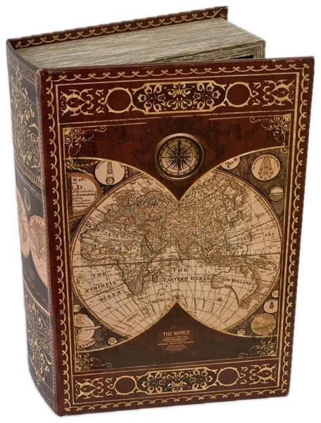 Hohles Buch mit Geheimfach Buchversteck Atlas Antik-Stil
