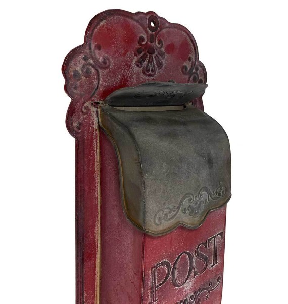 Briefkasten POST Zink Vintage Postkasten Rot patiniert Wandbriefkasten Landhaus