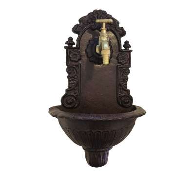 Kleiner Wandbrunnen Nostalgie Waschbecken Antik-Stil Gusseisen Braun H