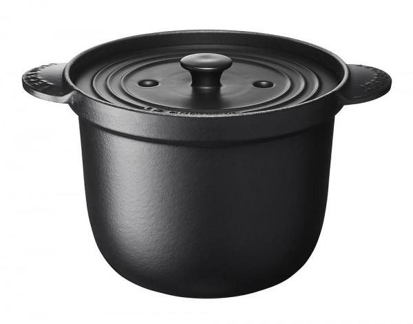 Le Creuset Cocotte Every Gusseisen mit Poteriedeckel Schwarz 18cm