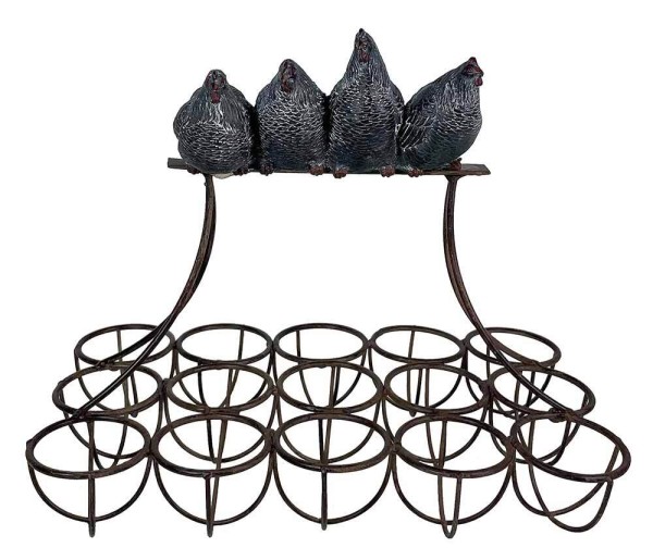 Eierhalter Gusseisen Braun Hühner Eierständer Vintage-Stil Eierkorb Antik-Stil