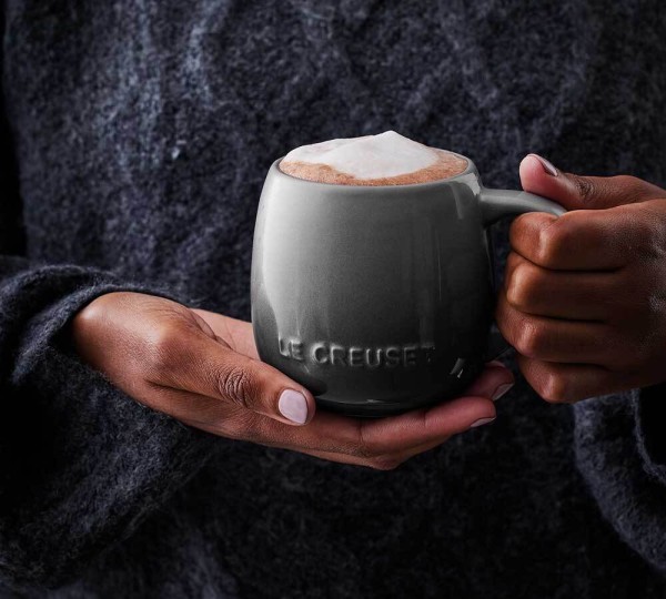 Le Creuset Becher Coupe Tasse Steinzeug Flint Grau 320ml