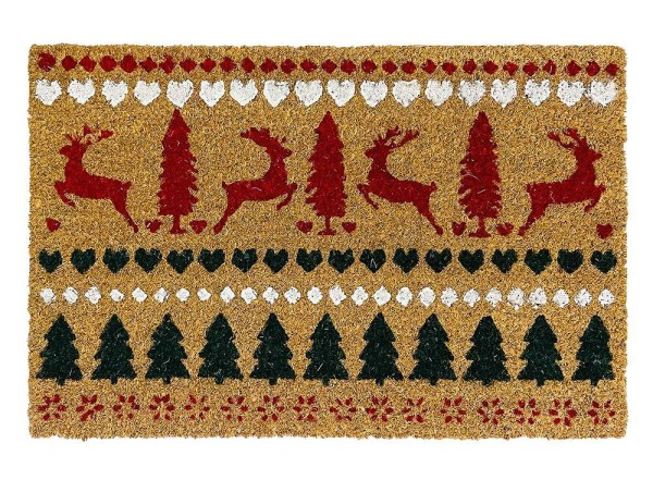 Fußmatte Rentier Tannenbaum Weihnachten Kokos Fussmatte Fußabtreter 40x60cm