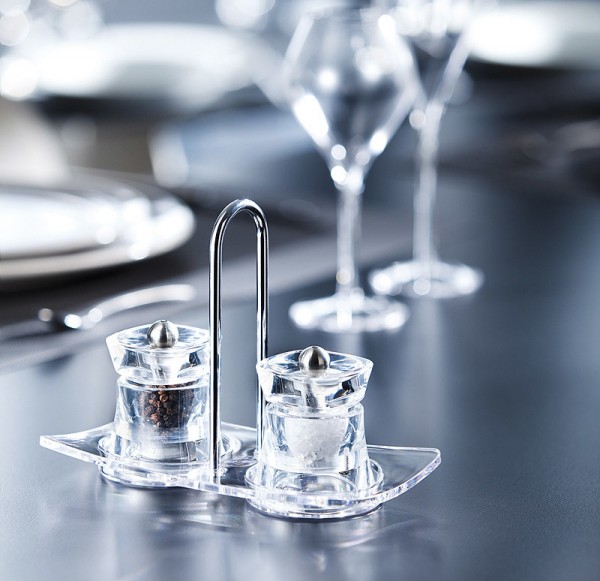 Peugeot Linea Acryl Menage Plateau Acryl für 2 Mühlen