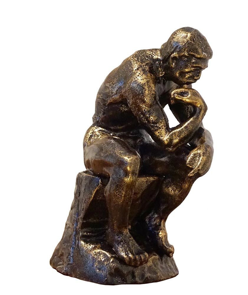 Edle Skulptur „Der Denker“ Figur nach Auguste Rodin Eisen Replik 26cm