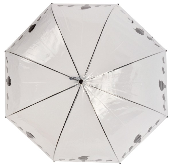 Regenschirm Vögel auf Stromleitung Transparent Stockschirm Durchsichtig Klar