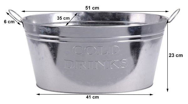 Getränkekühler Zinkwanne XL Cold Drinks Großer Sektkühler f Flaschen Gartenparty