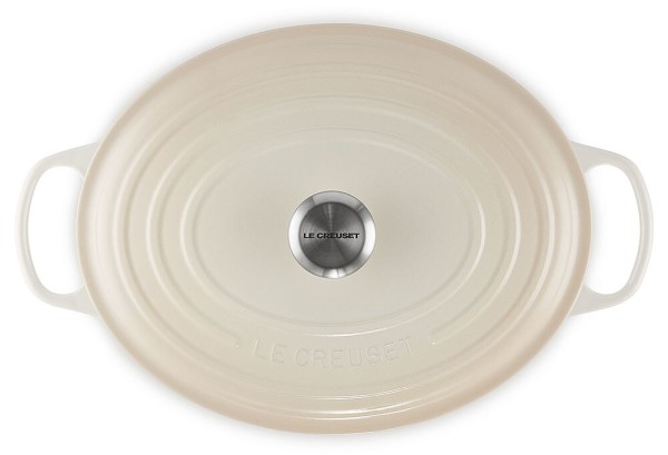 Le Creuset Bräter Signature Oval Gusseisen Meringue 33cm