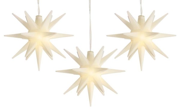 Weihnachtssterne Beleuchtet 3 Stück LED Stern Außen Innen zum Hängen Timer 12cm