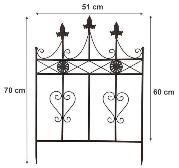 Beetzaun Metall Zum Stecken Beeteinfassung Beetumrandung Antik-Stil 51x70cm
