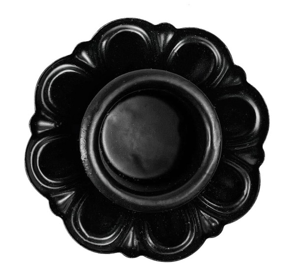 Vase Glas Grün mit Kerzenhalteraufsatz Schwarz Flaschenaufsatz Vintage Dekovase