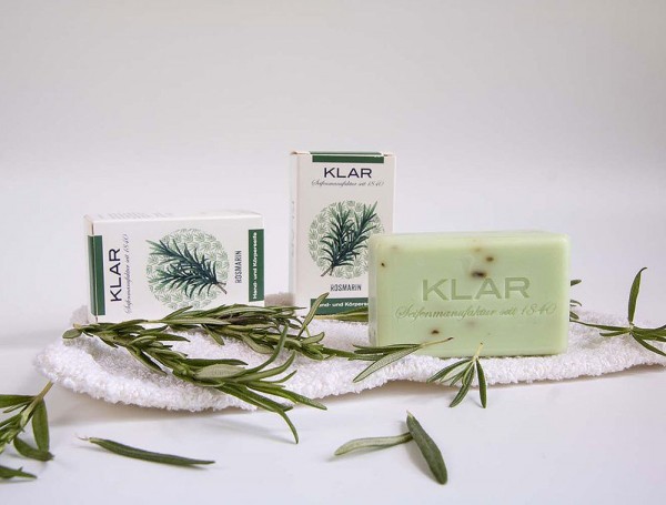 KLAR Seife Rosmarin Rosmarinseife (palmölfrei) Hand- und Körperseife 100g