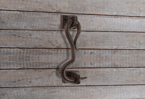 Kistenverschluss Schließhaken Truhenverschluss Gusseisen Braun Antik-Stil