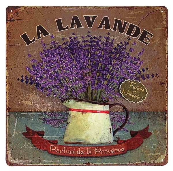 Blechschild La Lavande Provence Dekoschild Lavendel Nostalgie 30x30cm